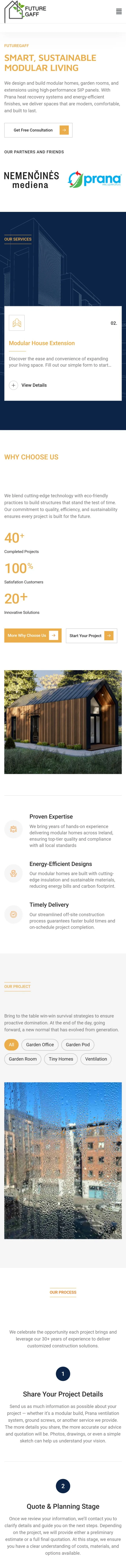 Сайт FutureGaff — мобільна версія