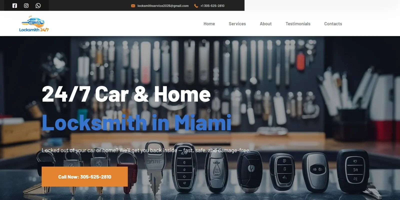 Скріншот сайту ABH Locksmith 24/7