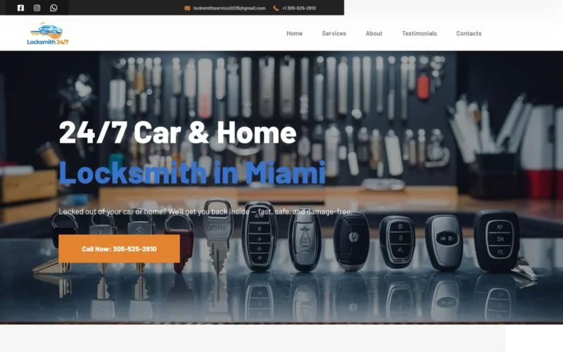 Скріншот сайту ABH Locksmith 24/7