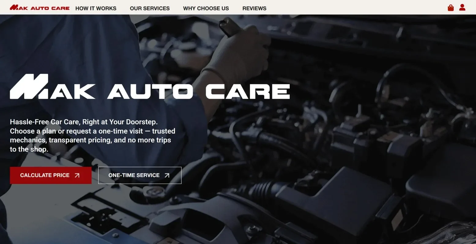 Скріншот сайту Maka Auto Care