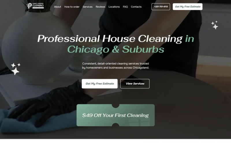 Скріншот сайту Prime General Cleaning