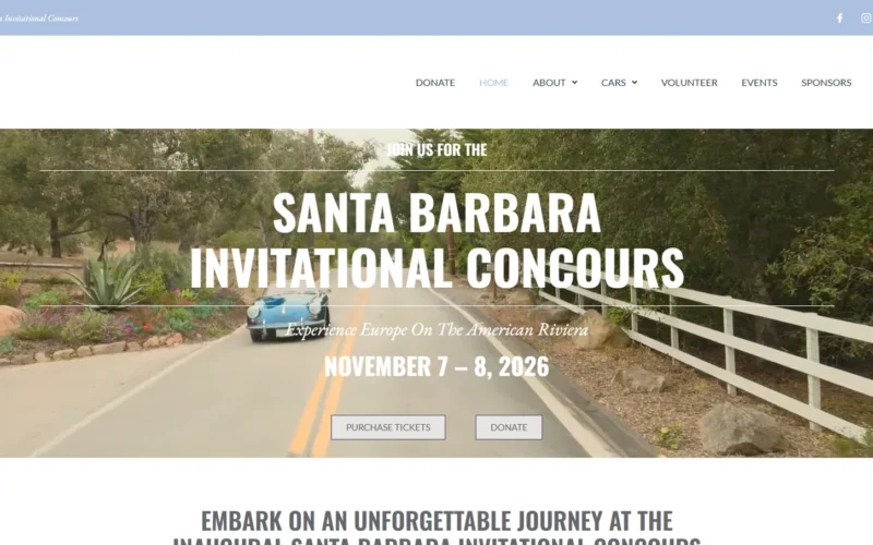 Скріншот сайту Santa Barbara Invitational Concours