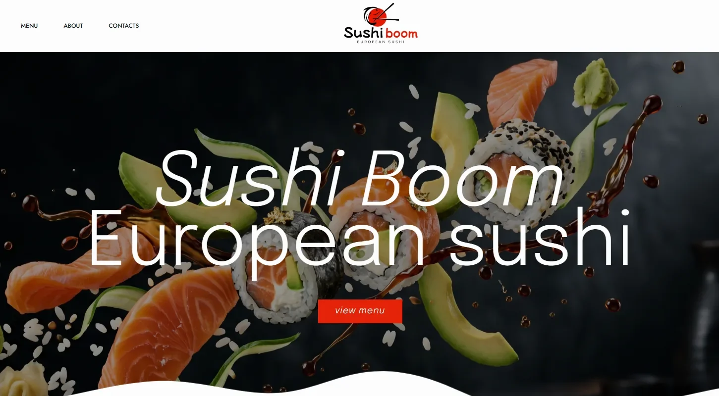 Скріншот сайту Sushi Boom