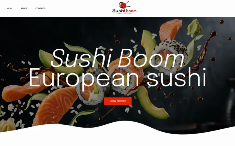 Скріншот сайту Sushi Boom